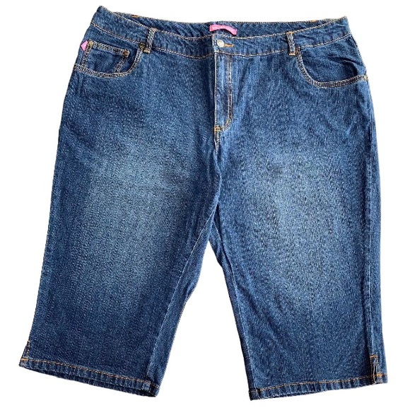 Natural Fit Stretch Capri Woman Within Plus Size 20W Blue Jeans Cropped Capris - Picture 10 of 14